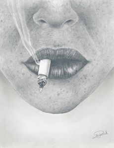 Smoking lips - Pierre Huard - Drawings & Illustration, People & Figures ...