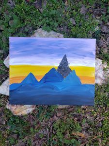 Mountain scene painting