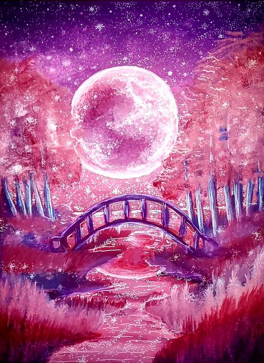Magenta Moon - Surreal Artworks