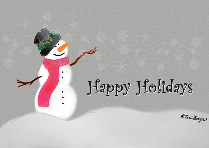 Snowman Welcoming Snowflakes - Spectacular Hat Lady Painted Visions -  Digital Art & AI, Holidays & Occasions, Christmas, Snowman - ArtPal