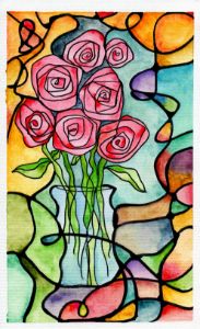 Neurographic art - Vase of Roses