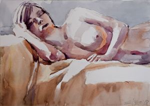 SLEEPING NUDE (2017) - Goran Žigolić Watercolors