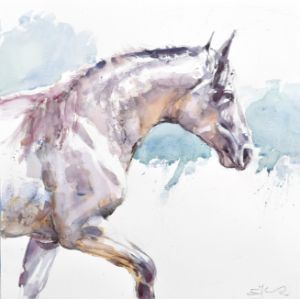 White standing horse - Goran Žigolić Watercolors