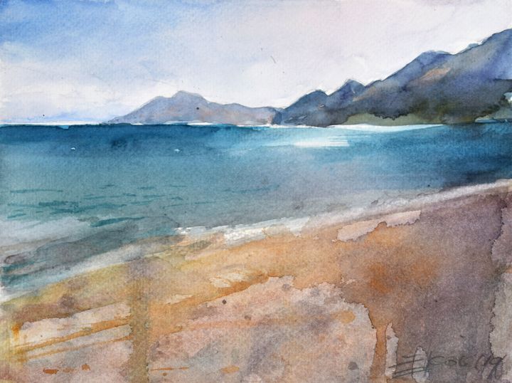 Adriatic sand coast - Goran ŽIgolić Watercolors