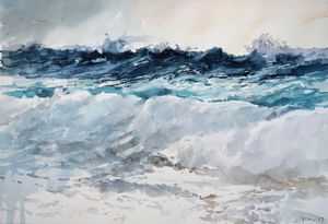 Waves of the mighty sea - Goran Žigolić Watercolors