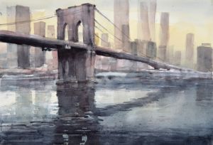 Brooklyn bridge , New York city - Goran Žigolić Watercolors