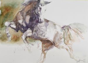 Horse in the run 55 - Goran Žigolić Watercolors