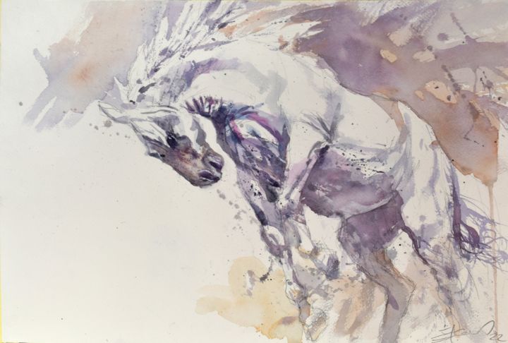 White horse - Goran Žigolić Watercolors
