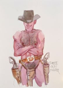 THree gun fghter - Goran Žigolić Watercolors