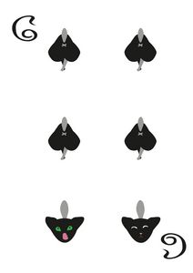 Spades Suit- Six of cats