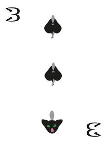 Spades Suit- Three of cats