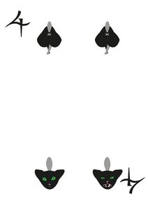 Spades Suit- Four of cats