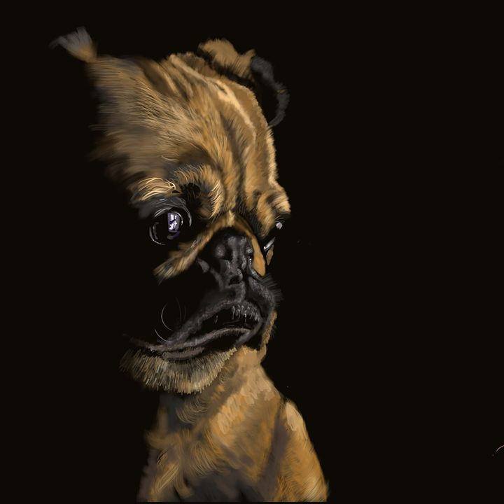Pug in Thought - Dogone Art