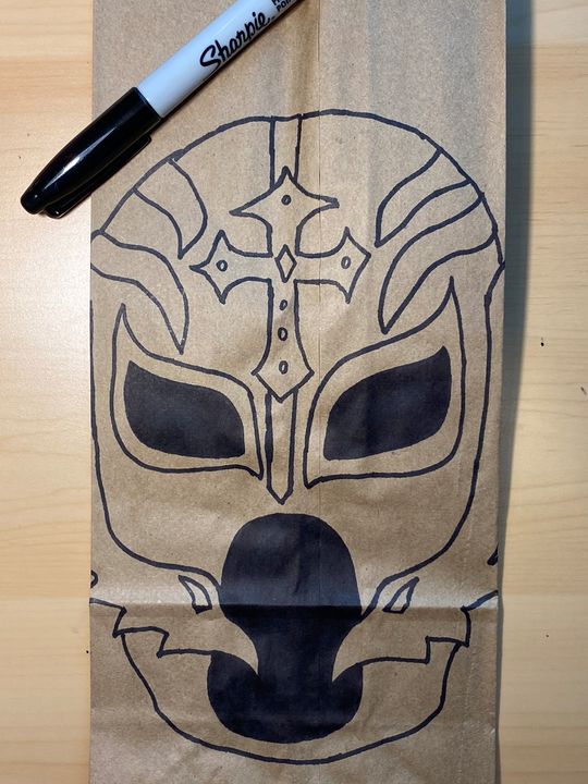 Rey Mysterio Mask Paper Bag Art - JAM Creates - Drawings & Illustration, & Hobbies, Wrestling - ArtPal