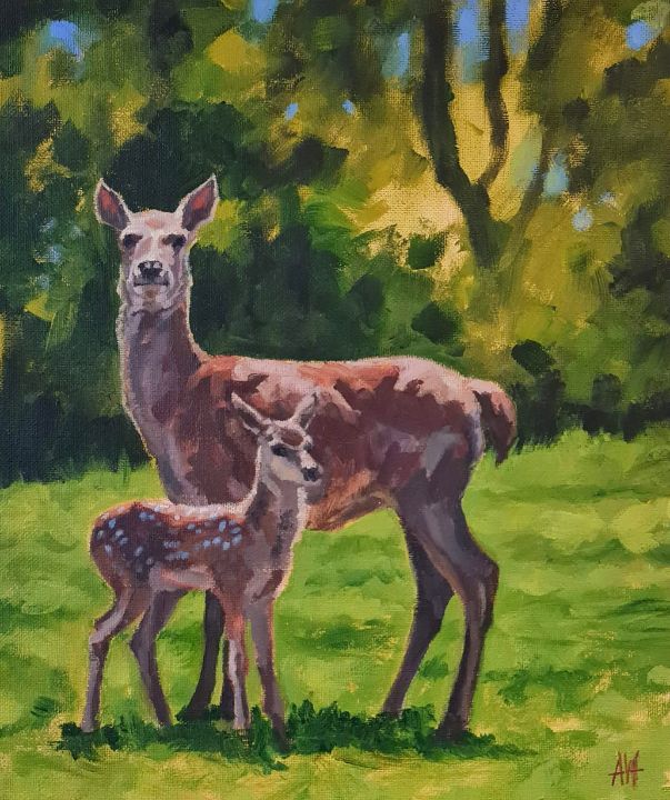 Deer and Fawn - Antony Wootten