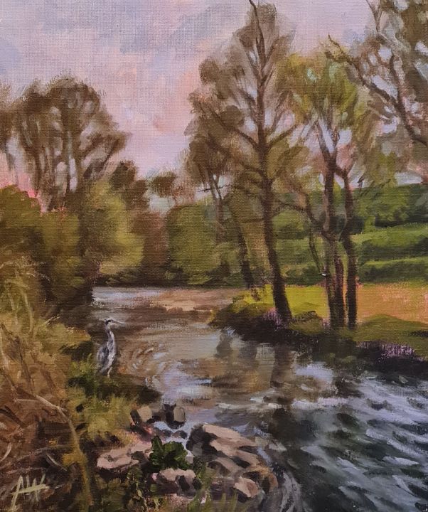Heron Beside the River - Antony Wootten