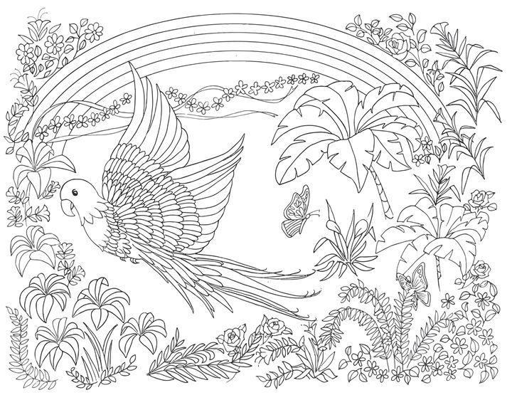adult coloring pages tropical