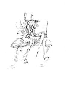Couple sitting on the bench