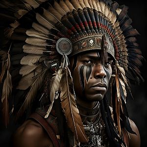 american indian - emerald city art - Digital Art & AI, Ethnic, Cultural