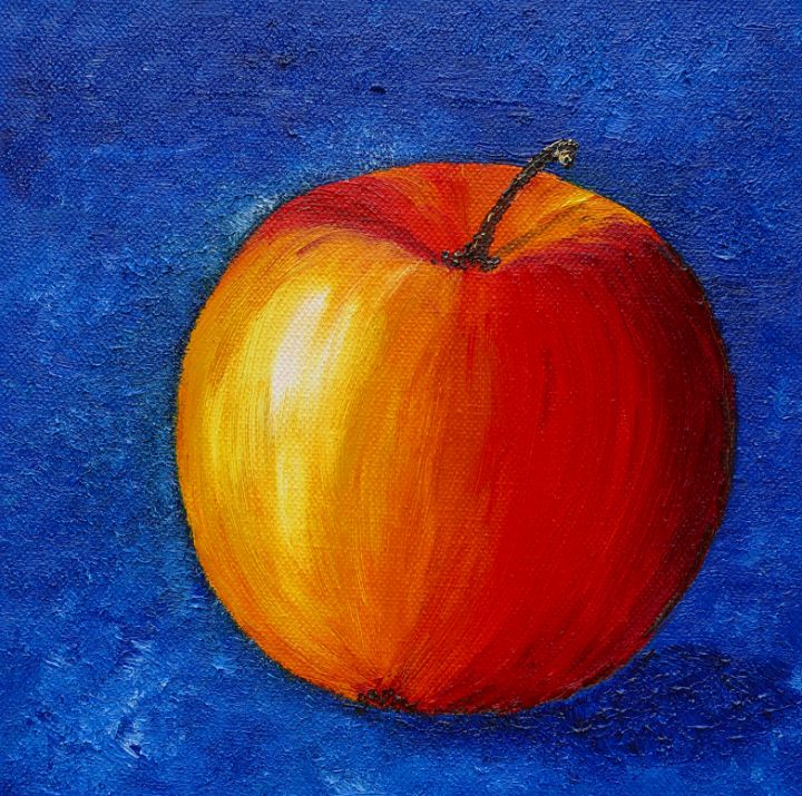 Red Apple - Stil Life Painting - Birgit Moldenhauer Art