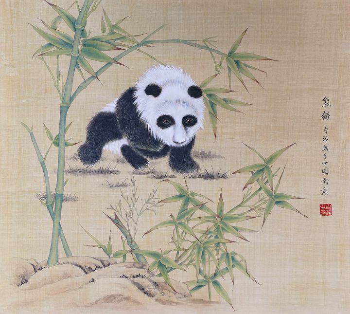 Wall Art Print, Panda playing drums