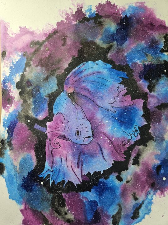 Two Fish Beta Ink Galaxy beta in ink - ILeah - Paintings & Prints, Animals, Birds, & Fish ...