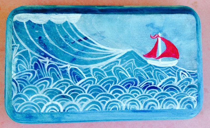 Red Sailboat Whimsy - Lisa Maria