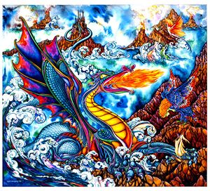 絵画 the baby dragon for peace Satomi M 絵画 the baby dragon for peace Satomi M Nanny Dragon by