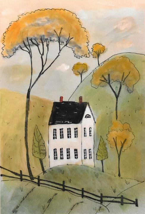 Artist Retta Dunn Massachusetts Country Home - Retta's Happy Art - Paintings & Prints ...