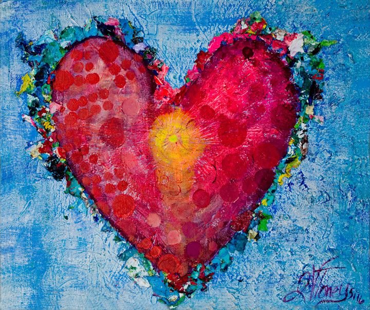 abstract heart painting