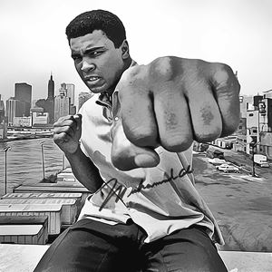 Muhammad Ali Art with Autograph