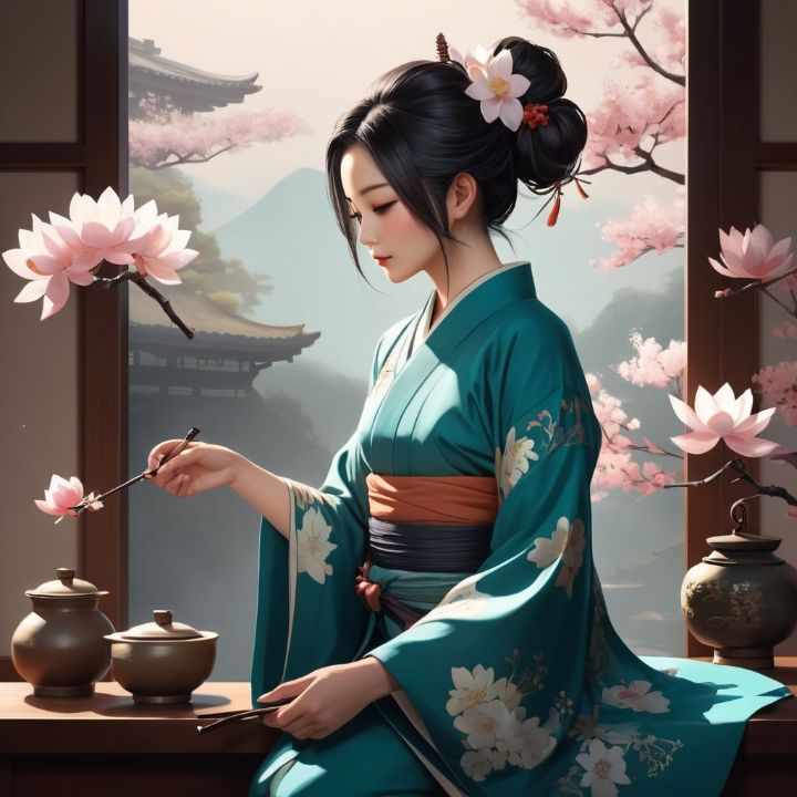 Serene Japanese Tea Ceremony - Nitrogen - Digital Art & AI, Fantasy ...