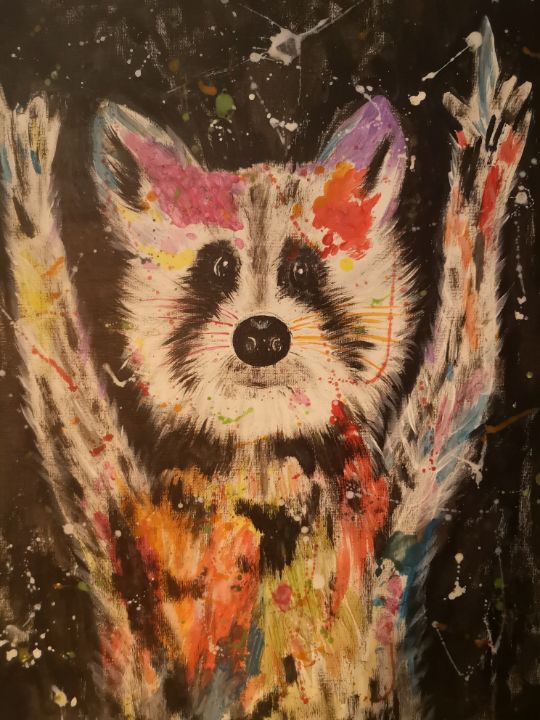 Raccoon Abstract Art