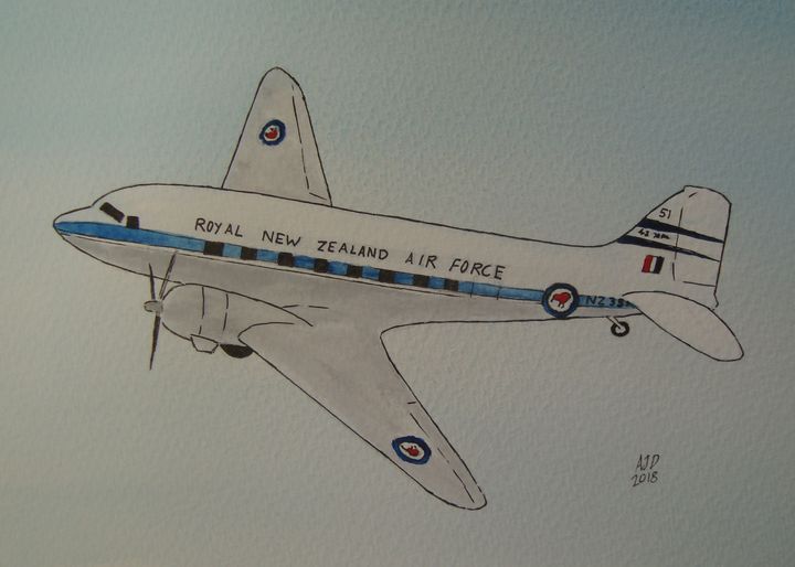 DC 3 - RNZAF - Falcon Peak Gallery - Paintings & Prints, Vehicles ...