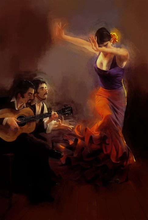 Flamenco Dance on guitar - Gull G - Paintings & Prints, Abstract, Other ...