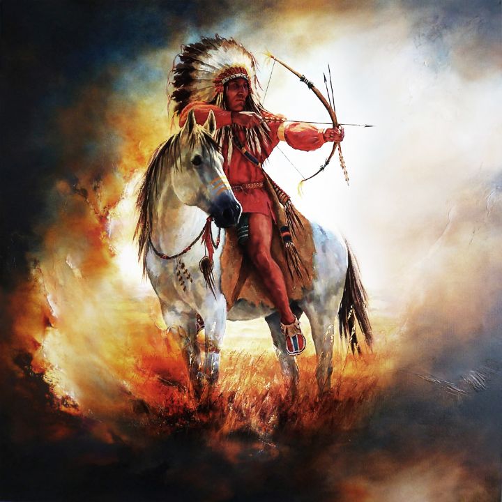 Native American Hunting artwork 78u - Gull G - Paintings & Prints