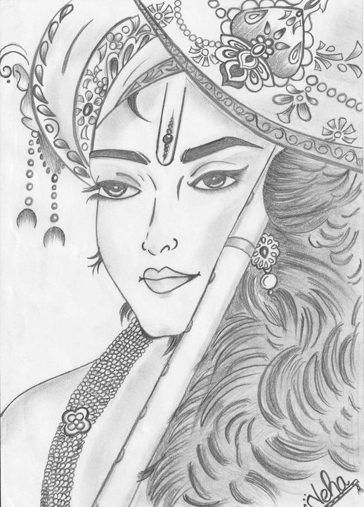 Handpainted Radha Krishna Artwork - Scoop My Art