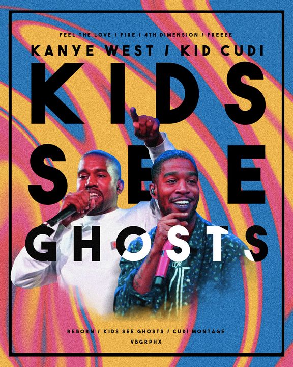 Kids See Ghosts - Kids See Ghosts, Kanye West & Kid Cudi Album Cover Poster