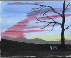 Mountain Sunset On Canvas