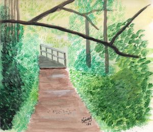 Black Creek Park Footpath Watercolor