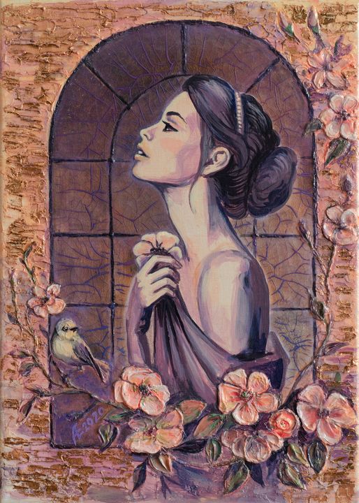 Girl with a birdie - Energy ART