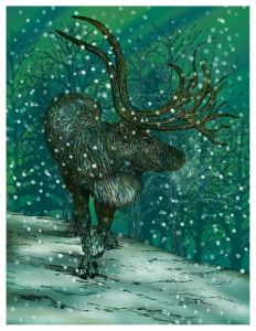 Caribou under the Northern Lights - Gerard Dourado’s Watercolours and Sketches