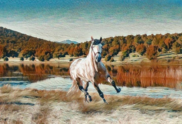 Galloping horse. - kopra art work