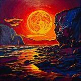 Golden Sunset - Sally Joy Wax Crayon Art - Paintings & Prints