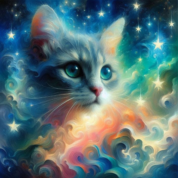Star Cat Color The Star Cat - Feline Universe - Paintings & Prints, Animals, Birds ...