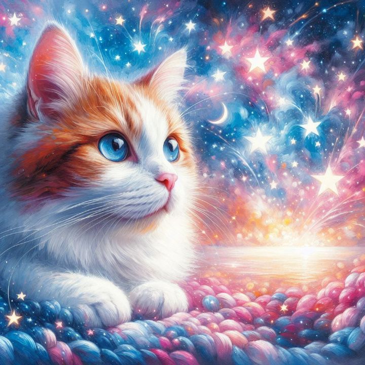 Star Cat Color The Star Cat - Feline Universe - Paintings & Prints, Animals, Birds ...