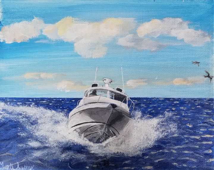 Speedboat, Original Acrylic - Mark Antony Art