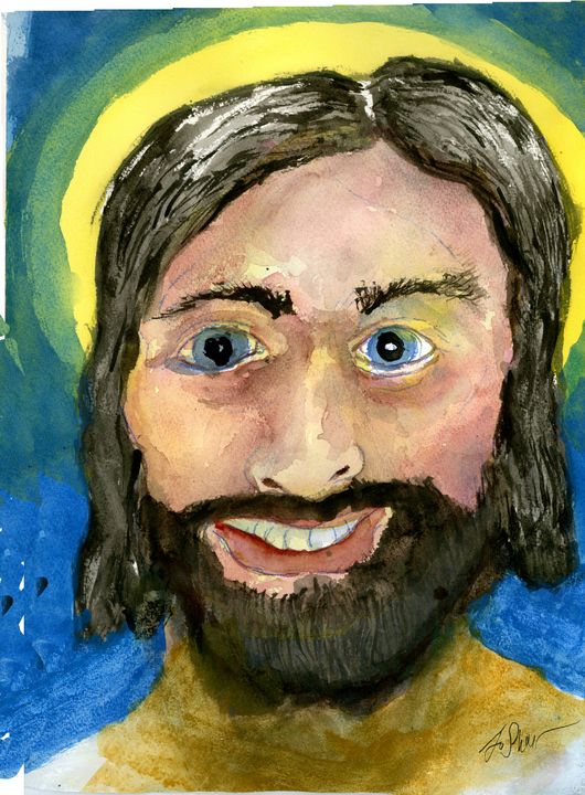 NEW SMILING JESUS - Prints of Original paintings by Jo Shaw - Paintings ...