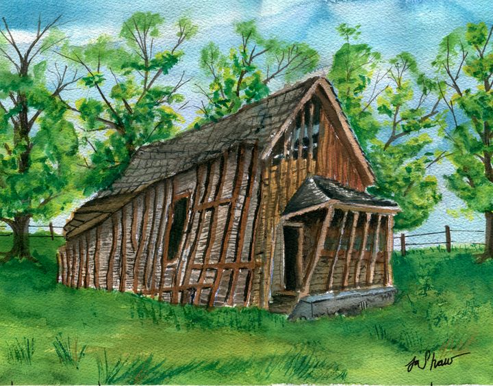 FALLING DOWN BARN - Prints of Original paintings by Jo Shaw - Paintings ...