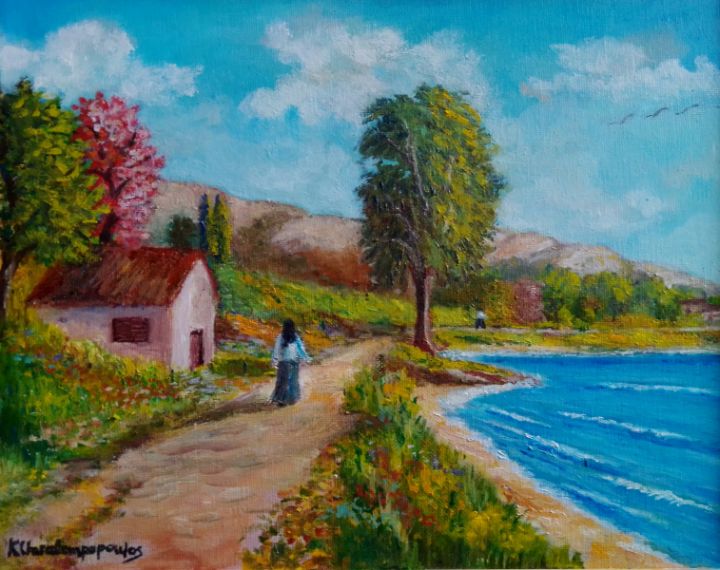 WALK BESIDE THE SEA - Art by Konstantinos Charalampopoulos